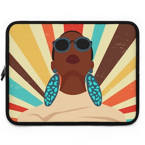 Abstract Melanin Laptop Sleeve,13 inch, 15 inch, 17 inch, African American Laptop Sleeve, Black Girl Laptop Sleeve, Melanin Sleeve, 7 to
