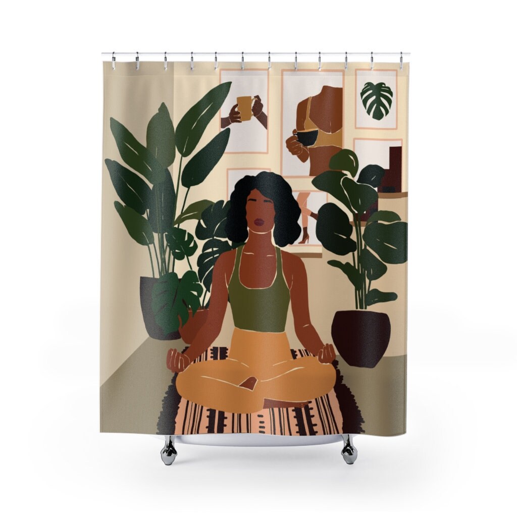 Boho Chic Black Woman Art Black Girl Magic Shower Curtain Etsy