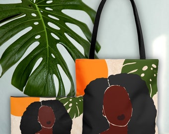 Set borsa tote e pochette per il trucco Afro Queen