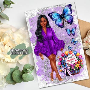 Biglietto di auguri per la festa della mamma per le donne nere: splendido design afrocentrico, celebrazione dell'amore, regalo perfetto per la mamma, biglietto per la festa della mamma