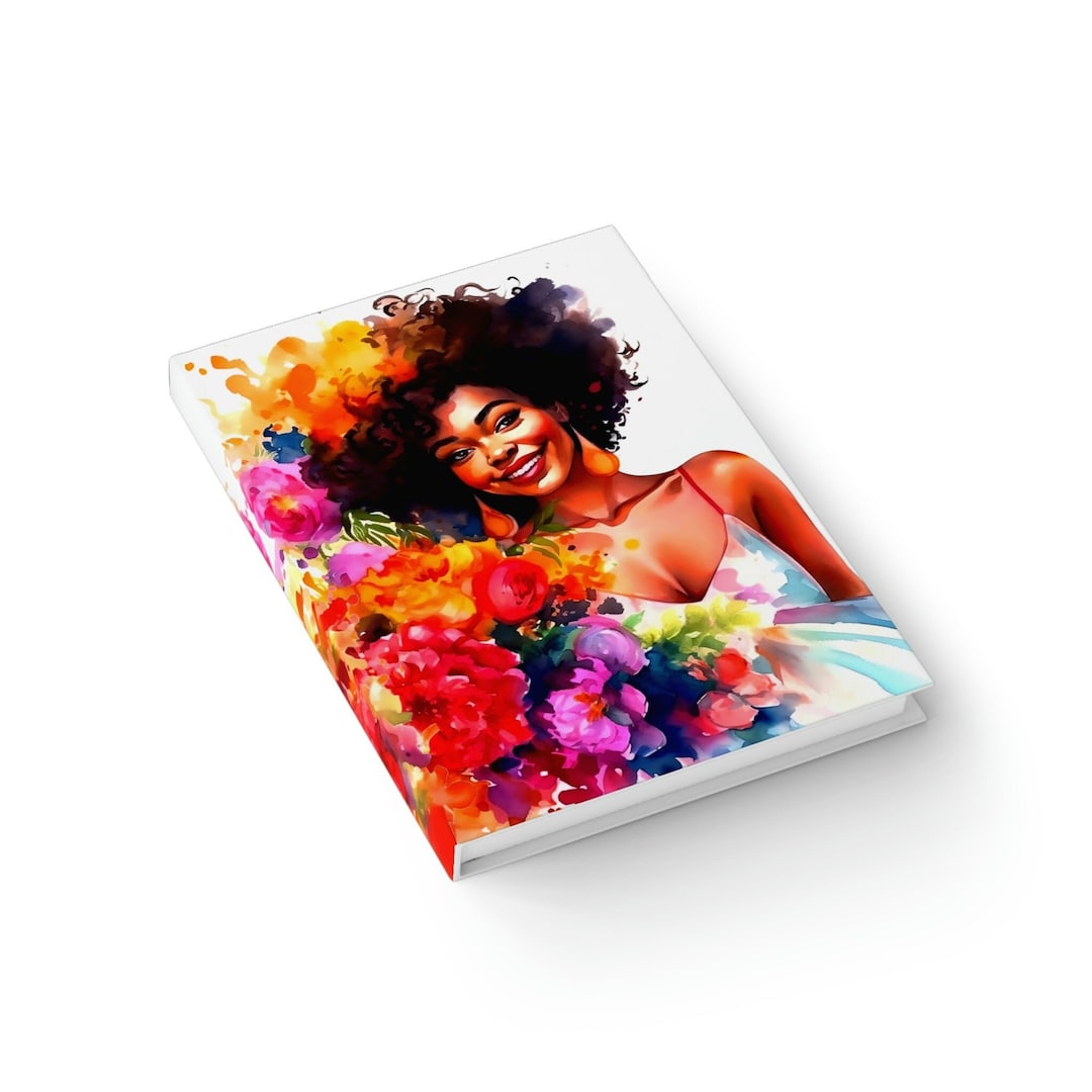 Black Woman Floral Hardcover Journal: Ruled or Blank Pages - Etsy