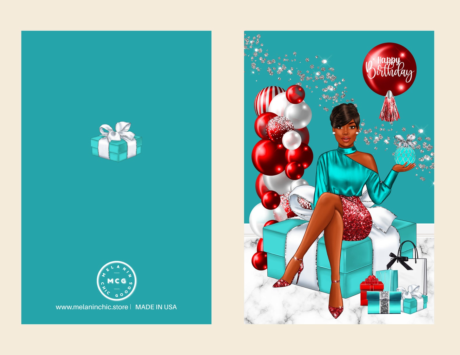 Happy Birthday Black Greeting Cards African American Etsy