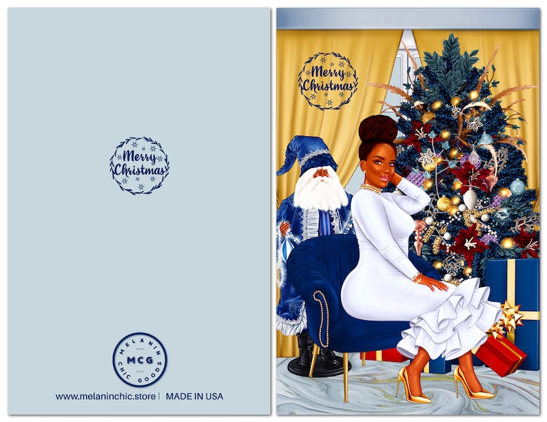 6 Count Black Christmas Cards African American Greeting Etsy