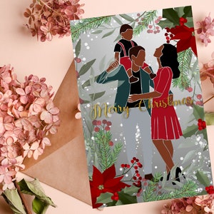 Schwarze Weihnachtskarten, African American Grußkarten, Weihnachtskarten für schwarze Frauen, Melanin Grußkarten, Schwarze Mädchen Weihnachtskarten