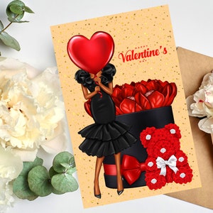 Biglietti di auguri d'amore neri, biglietti di auguri di San Valentino, biglietti di auguri afroamericani, biglietti di anniversario, biglietti per moglie, biglietti uomini neri