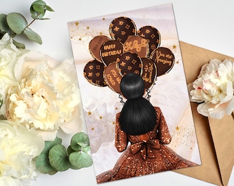 Personalized  All Occasion, Black Greeting Cards, African American Greeting Cards, Birthday Cards for Black Women, Melanin Greeting Cards