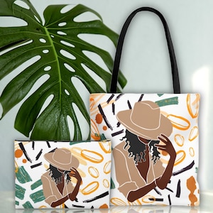 Einkaufstasche Makeup Pouch Bundle, Afroamerikaner-Einkaufstasche, Tote für schwarze Frauen, schwarze Mädchen-Einkaufstasche, Reisetasche