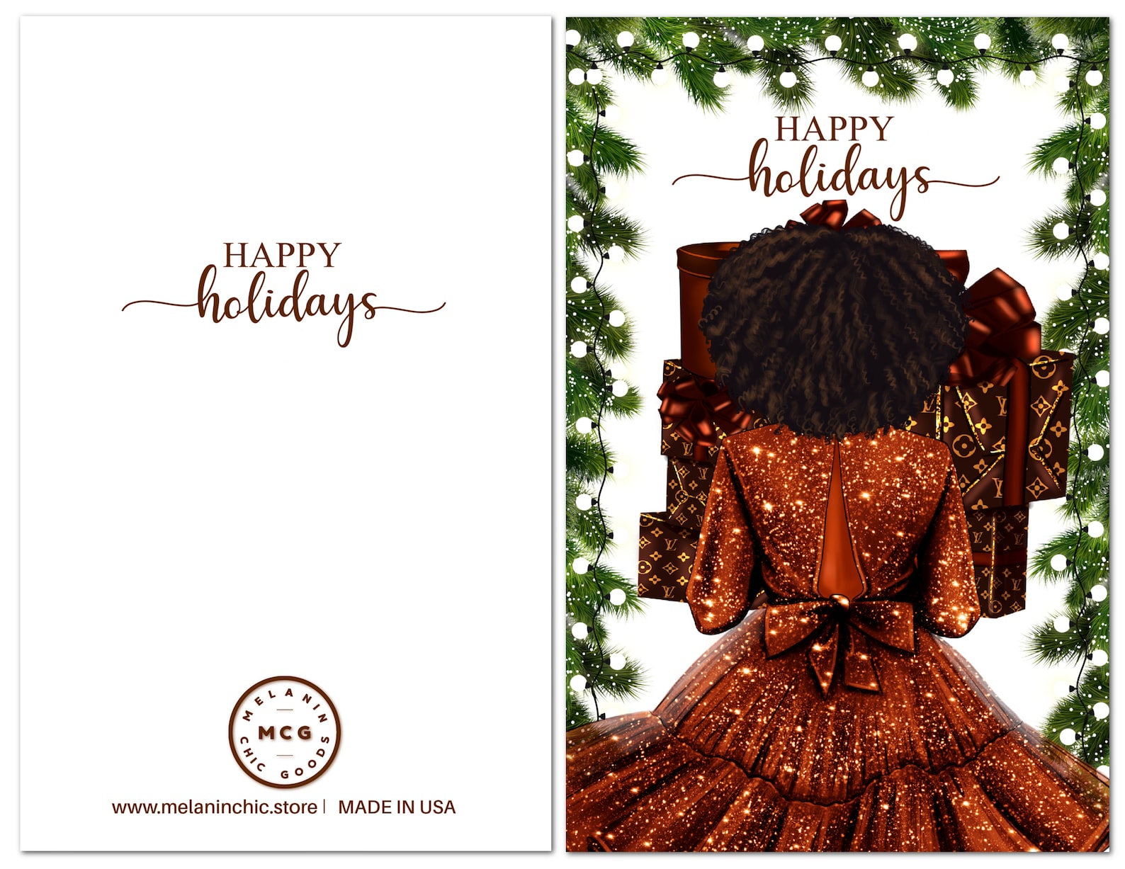 6 Count Black Christmas Cards African American Greeting Etsy