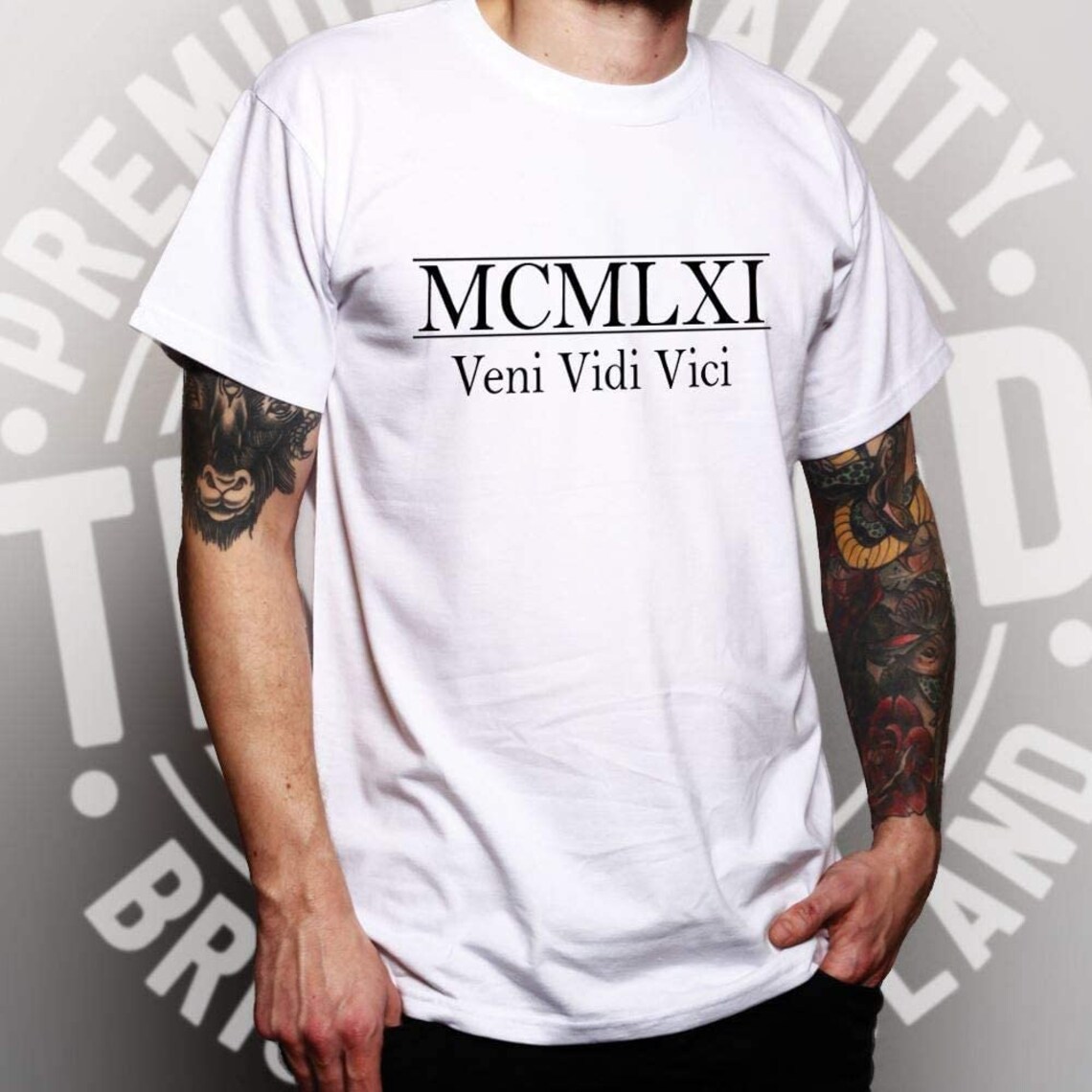 Tshirt 50e anniversaire MCMLXXI Veni Vidi Vici 1971 Tee Etsy