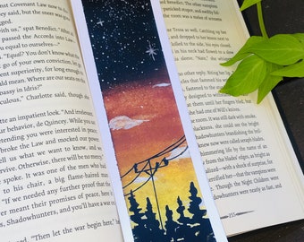Antenna Sunset Watercolour Bookmark Print