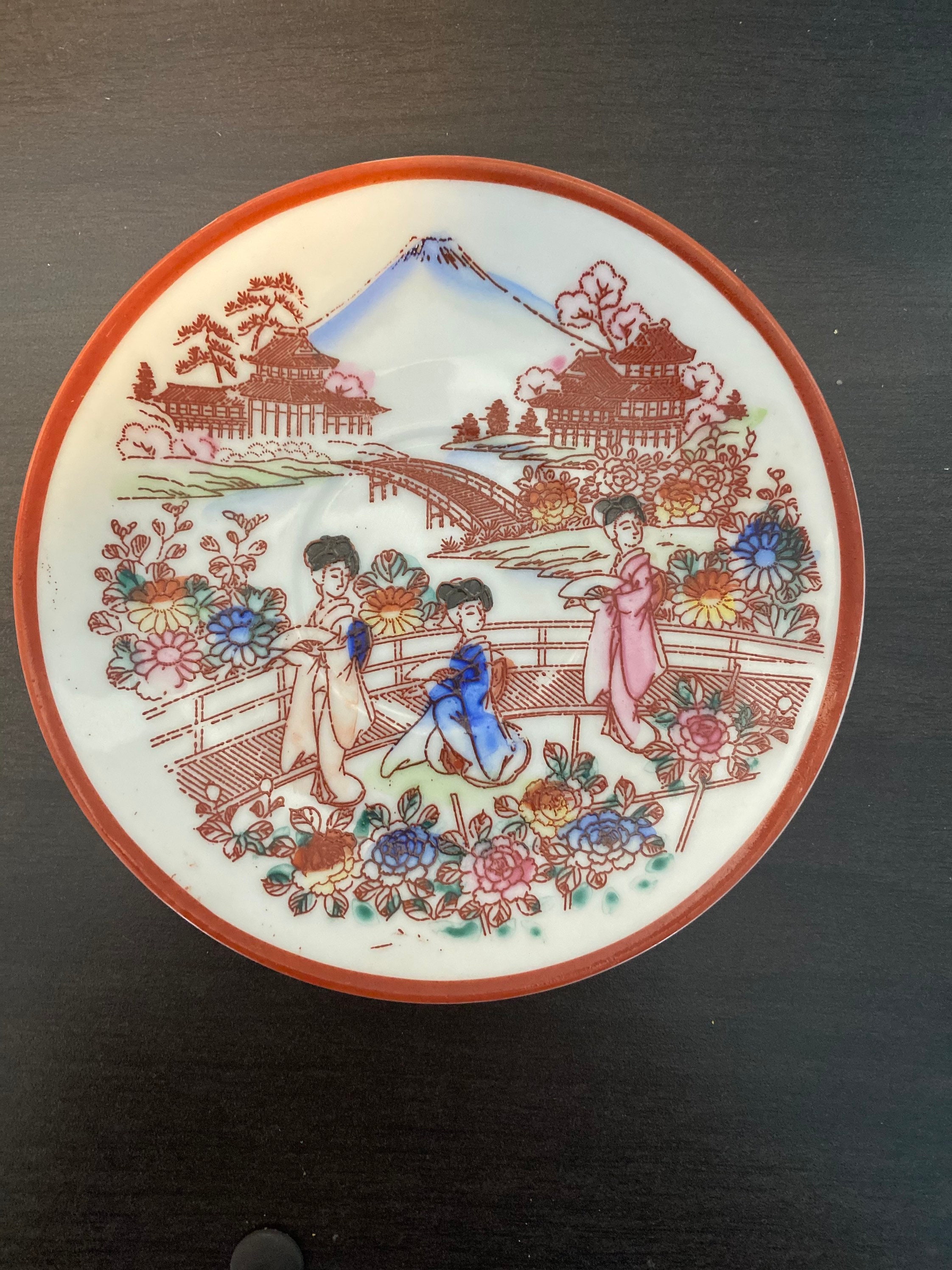 Antique Japanese Porcelain eggshell geisha teacup/saucer Etsy