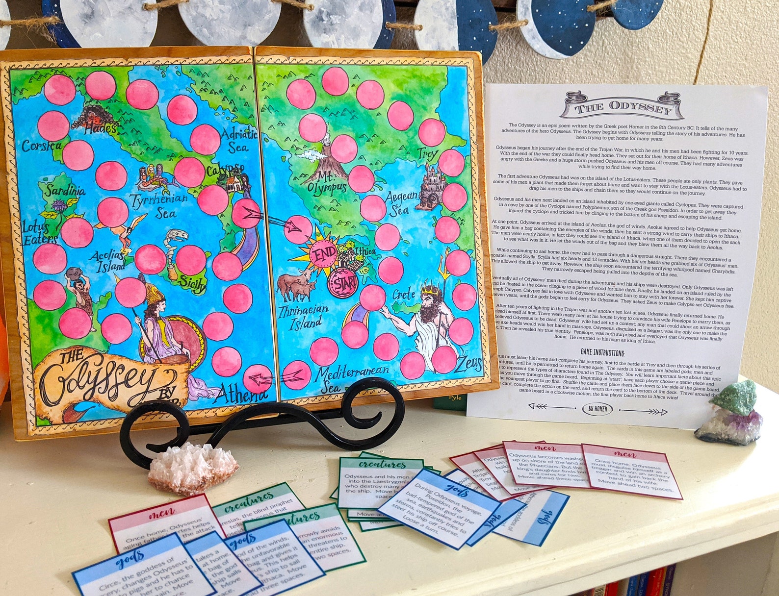 The Odyssey Board Game Ancient Greece Learning Homer Etsy