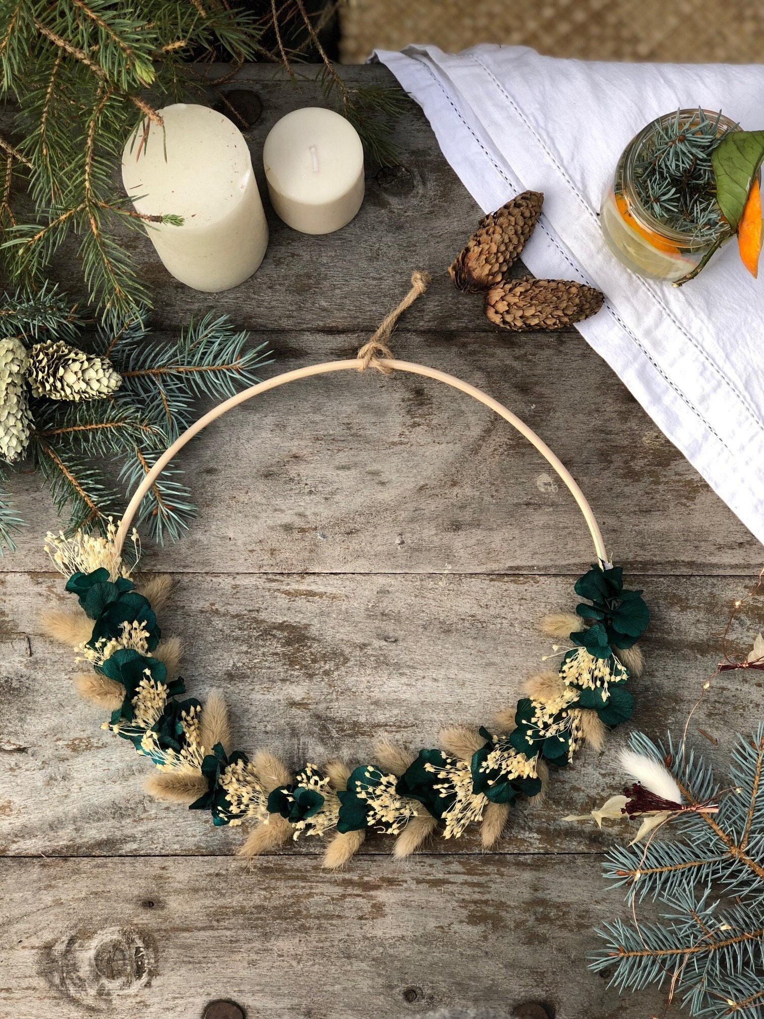 Couronne Murale Chaton & Hortensia Emmeraude