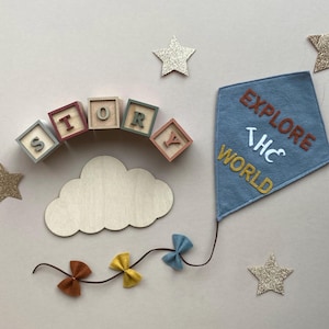 Kite, kite wall hanging, Explore pennant, wall hanging, playroom decor, explore wall hanging,