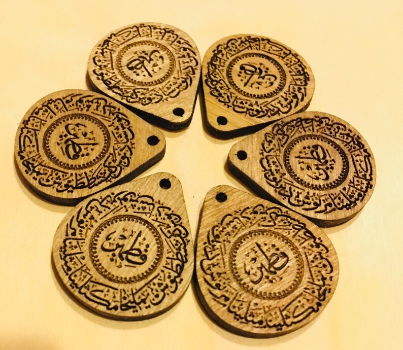 Handmade Wooden Ashab-e Kahf Names,ashabi Khef,ashab-e Kahf Tag,kitmir ...