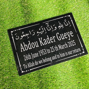 Customizable Islamic Grave Stone, Engraved Plaque,For Cemetery,Customizable Design,Islamic Memorial Grave Marker Headstone,Qabr stone Marker