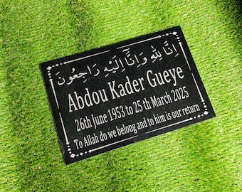 Lápida islámica personalizada: placa conmemorativa grabada, marcador Qabr
