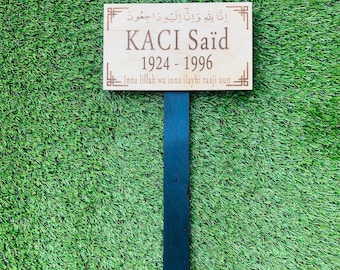 Placa conmemorativa personalizable con estaca: Letrero islámico para tumba