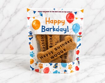 Happy Barkday Bones– Personalized Birthday, Barkday or Gotcha Day Dog Treats (6-Pack)