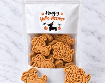 Happy Hallo-Weenier Dog Treats | Halloween Dachshund Biscuits | Naked Peanut Butter & Pumpkin Treats