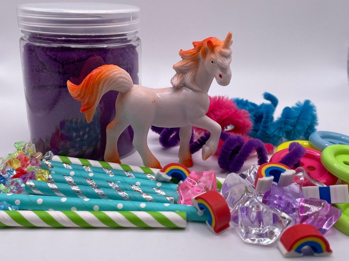 Unicorn Sand Kit Traveling Sensory Kit Unicorn Etsy