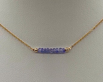 Natural Tanzanite Necklace, Tanzanite 14k Gold Filled Necklace