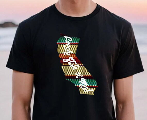 California Serape Shirt: Mexican Blanket Colors, West Coast Tee