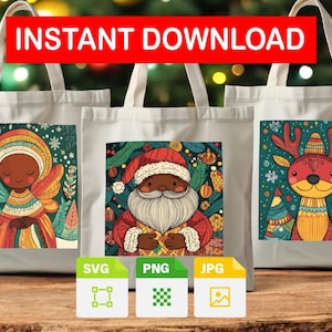 Black Santa Png, Black Christmas Png, Black Christmas Images, Black Santa Sublimation design, Melanin Santa, Black Santa Image, Black Angel