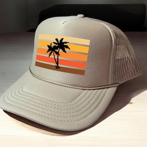 womens trucker hats, Beach Trucker Hat, womens trucker hat ocean, trucker hat sunset, Retro trucker hat, palm tree Trucker Hat, Trucker Hat