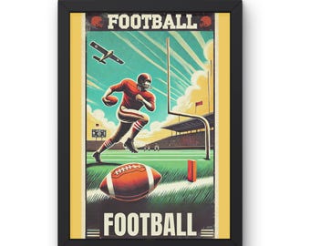 Vintage Football Poster-Retro Sports Wall Art