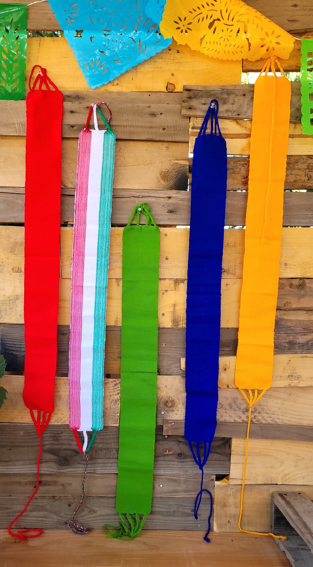 Solid Woven Mexican Waist Belts Faja Cinto Mexicano, Mexican Fiesta