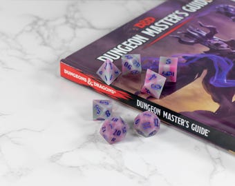 Pastel Swirl Kunstharz Würfel Set | Polyedrischer RPG Würfel mit scharfen Kanten