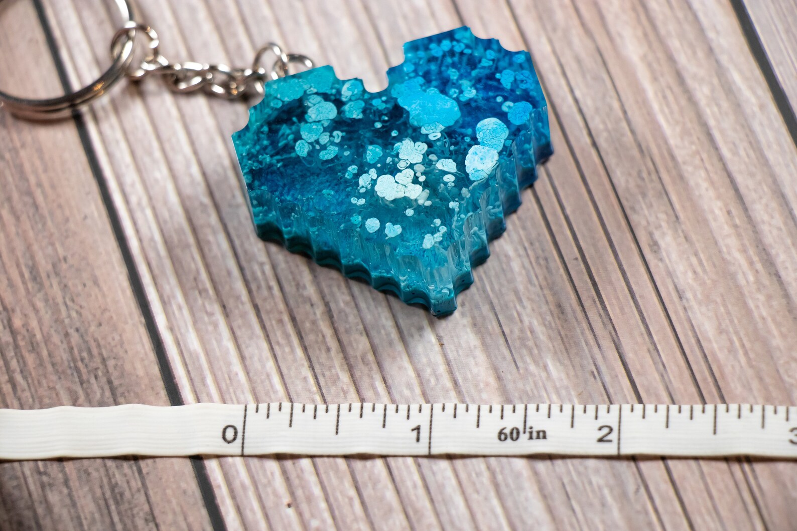 Blue Heart Resin Keychain Small Gift Cute Accessory Gift Etsy