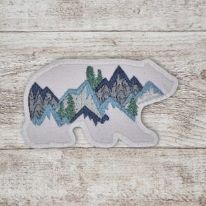 Polar Bear Patch - Embroidered Denim Iron On Patch