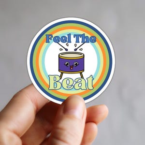 Sticker - Fun Retro Drum, Band - Vinyl Sticker