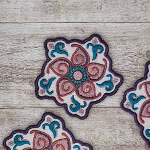 Whimsical boho flower iron on patch