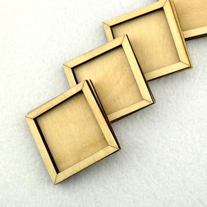 Mini Wooden Frame Blanks Set of 5 – 2.5” Square DIY Craft Frames for Tiny Art, Dollhouse Decor, Mini Gallery Kit, Paintable Wood Frames