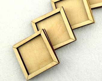 Mini Wooden Frame Blanks Set of 5 – 2.5” Square DIY Craft Frames for Tiny Art, Dollhouse Decor, Mini Gallery Kit, Paintable Wood Frames