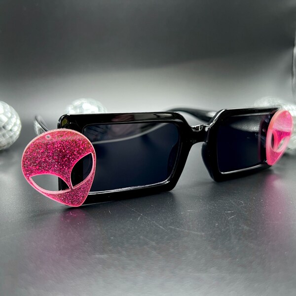 Hot Pink Alien Sunglasses for Festivals and Raves