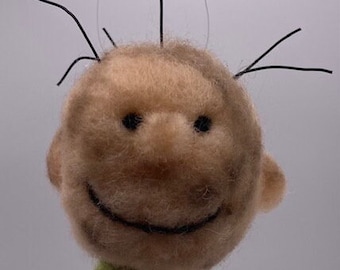 Needle felted wool Peanut Gang Gallery ornaments,Charlie Brown,Snoopy,Peppermint,Lucy,Patty,Linus,Woodstock,Sally,Pigpen,Marcie,Schroeder