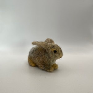 Needle felted wool bunny rabbit, laying down, life-like, custom made, gray,ears,adorable gift, Easter, Springtime, animal, hare,cotton tail