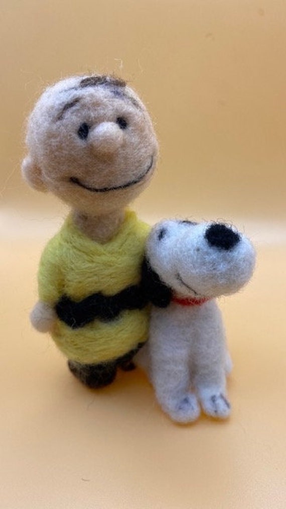 Needle felted wool Charlie Brown,Snoopy,peanut gallery,beagle,Red Baron,dog house,friends,the gang,love