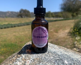 Lavendelolie - 1 ounce Grosso 100% pure lavendelolie, biologisch en geteeld en gedistilleerd op onze boerderij