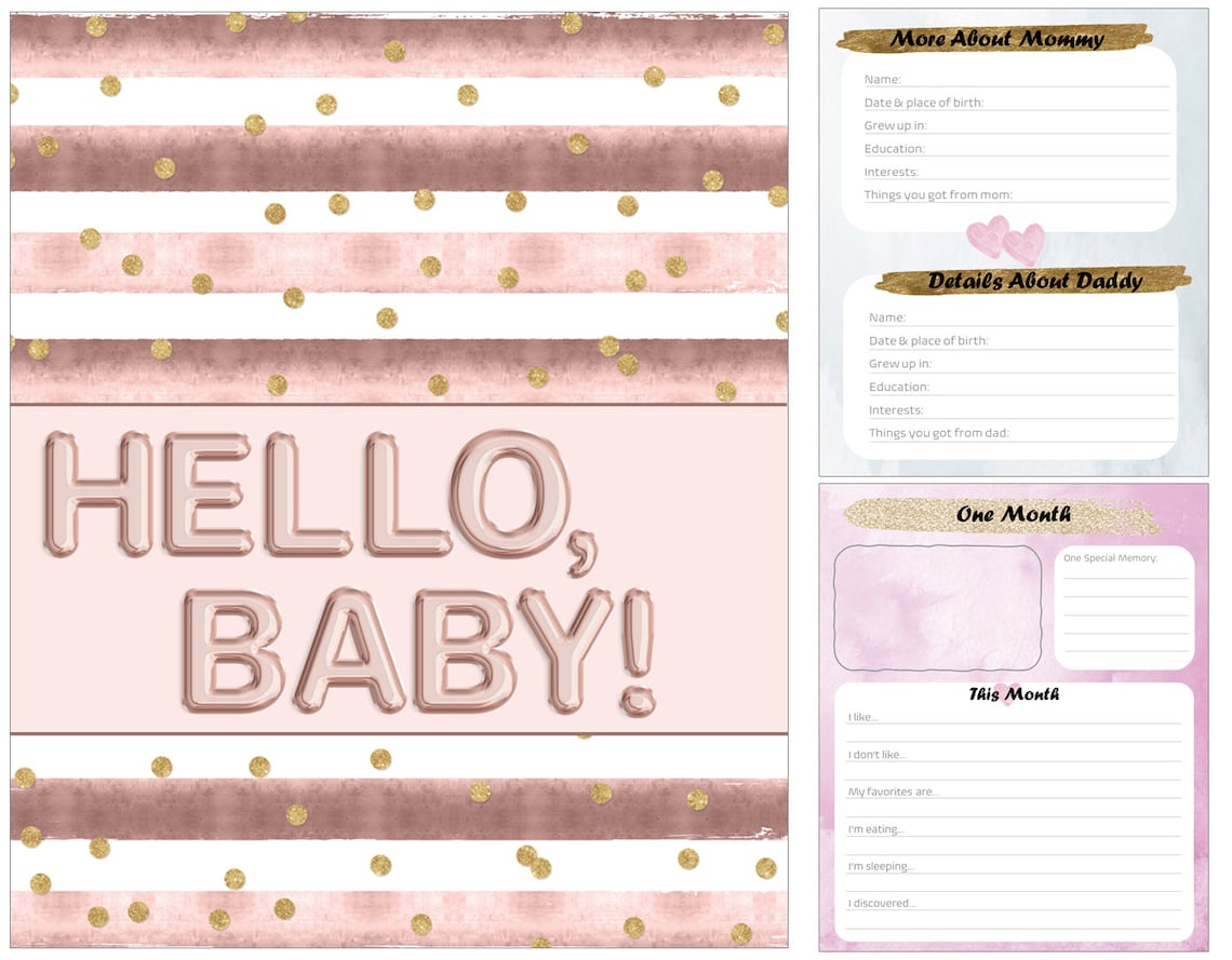 Digital Baby Book for Baby Girl Etsy