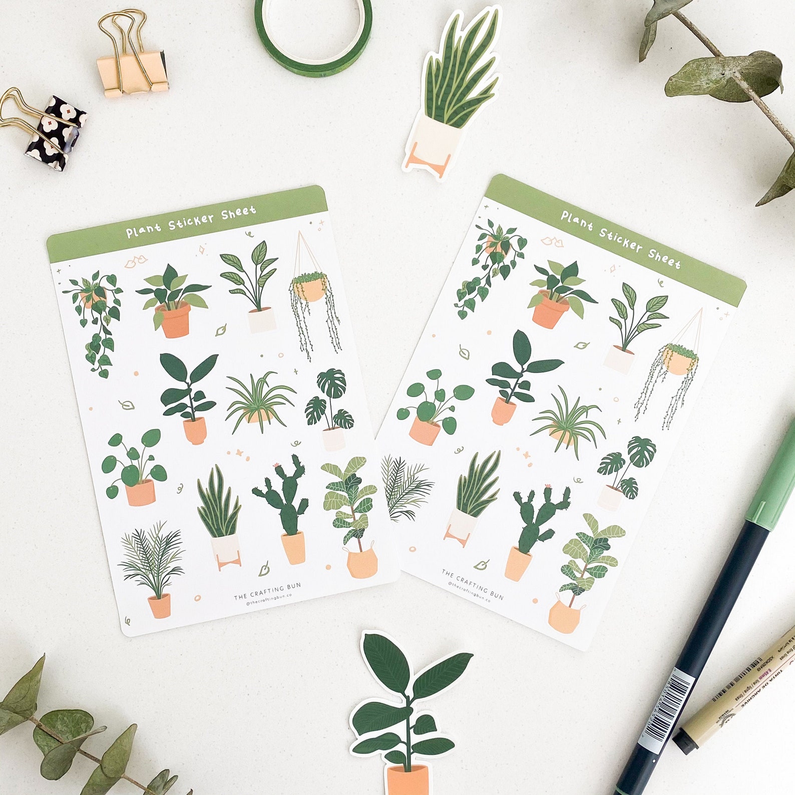 Plant Sticker Sheet 12 Stickers Plant Stickers Plant Etsy UK
