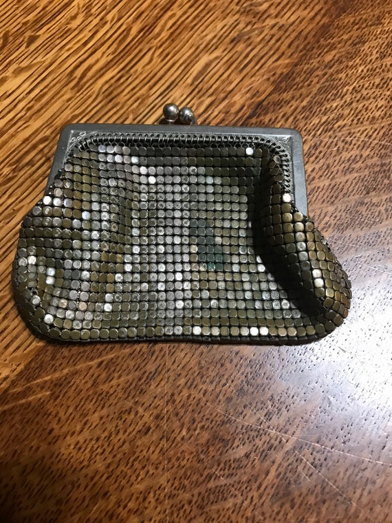 Antique French silver mesh coin purse