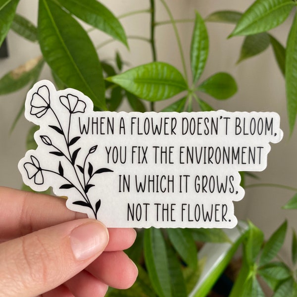 Neurodiversity When A Flower Doesn't Bloom 2 Vinyl CLEAR Sticker 3”x2" Autism  Special Needs Mom Special Education Teacher Gift aba sticker