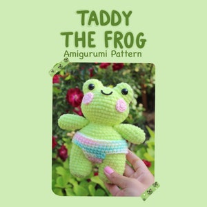 Crochet Pattern for Taddy the Frog *digital PDF pattern download*-cute frog in underwear plushie crochet pattern