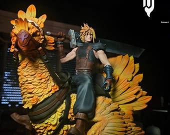 Figura de Cloud y Chocobo de Final Fantasy 7 [Pintada/Kit GARAGE]