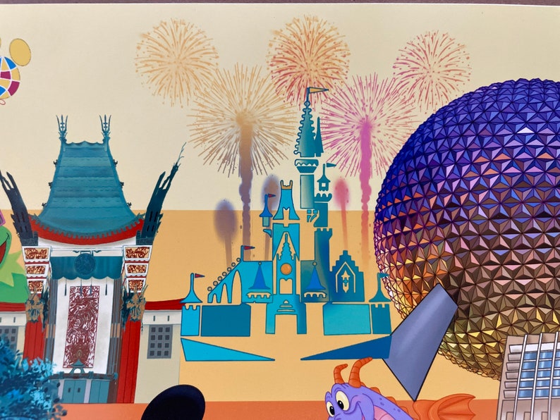Walt Disney World 50th Anniversary Commemoration Print W/ Etsy